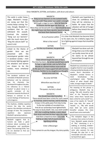 Macbeth Act 5, scene 3 Summary & Analysis .